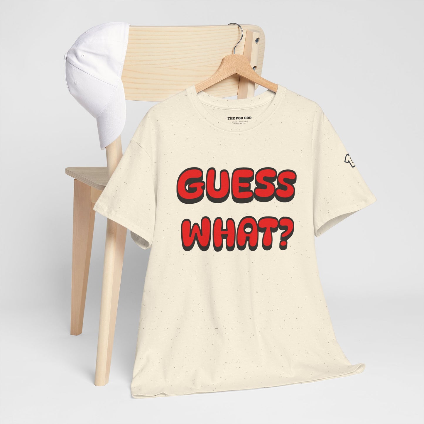 GUESS WHAT Front/Back Design T-Shirt