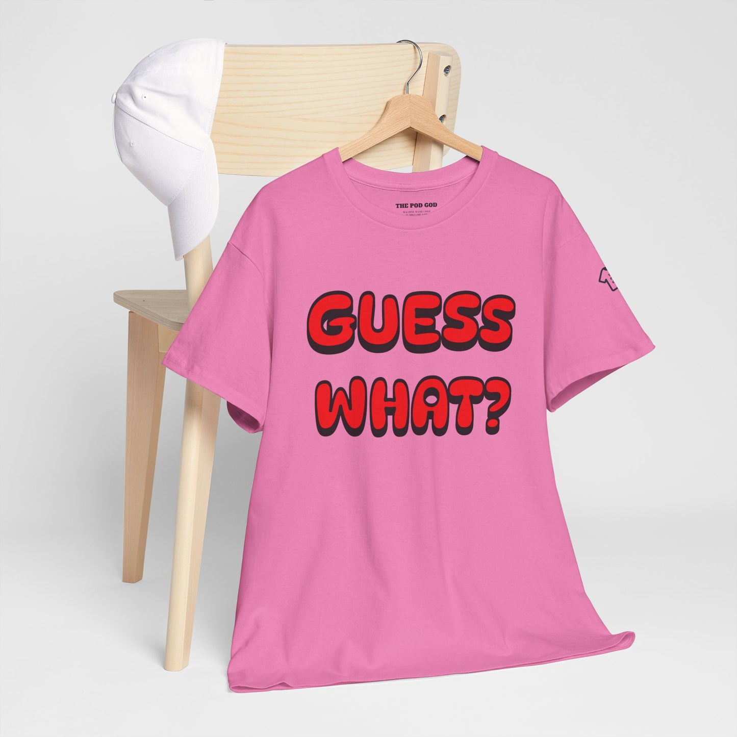 GUESS WHAT Front/Back Design T-Shirt