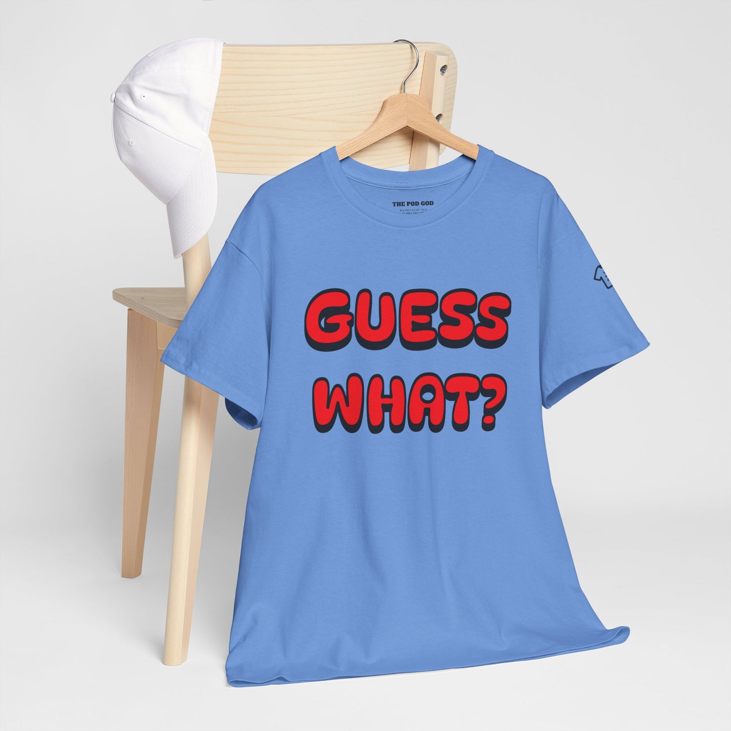 GUESS WHAT Front/Back Design T-Shirt