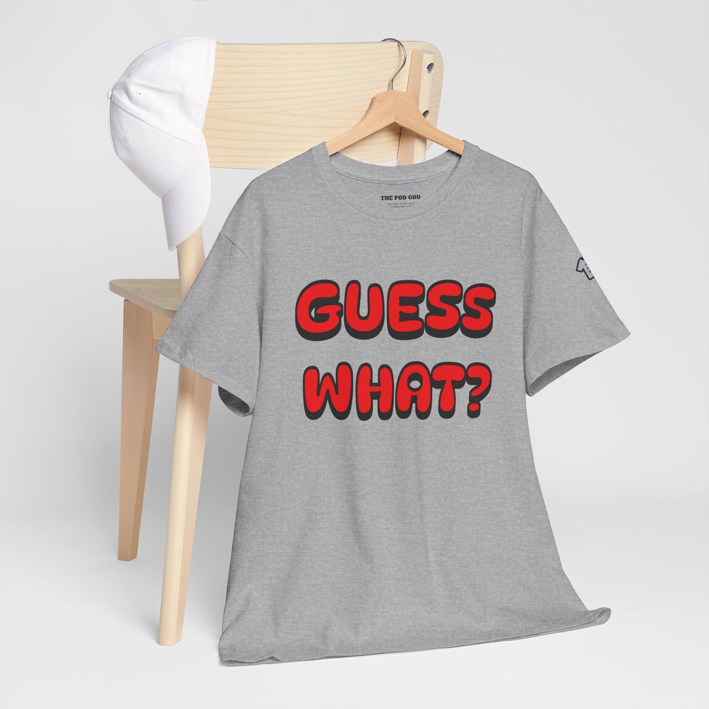 GUESS WHAT Front/Back Design T-Shirt