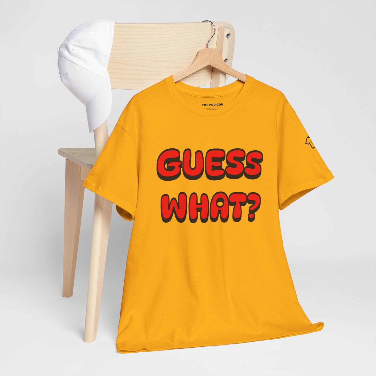 GUESS WHAT Front/Back Design T-Shirt